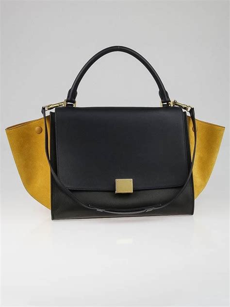 celine mustard tricolor leather small trapeze bag|Celine Mustard Tricolor Leather Small Trapeze Bag.